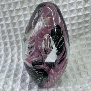 Glass Handblown Vintage Collectible Paperweight Signed & Numbered by Artist